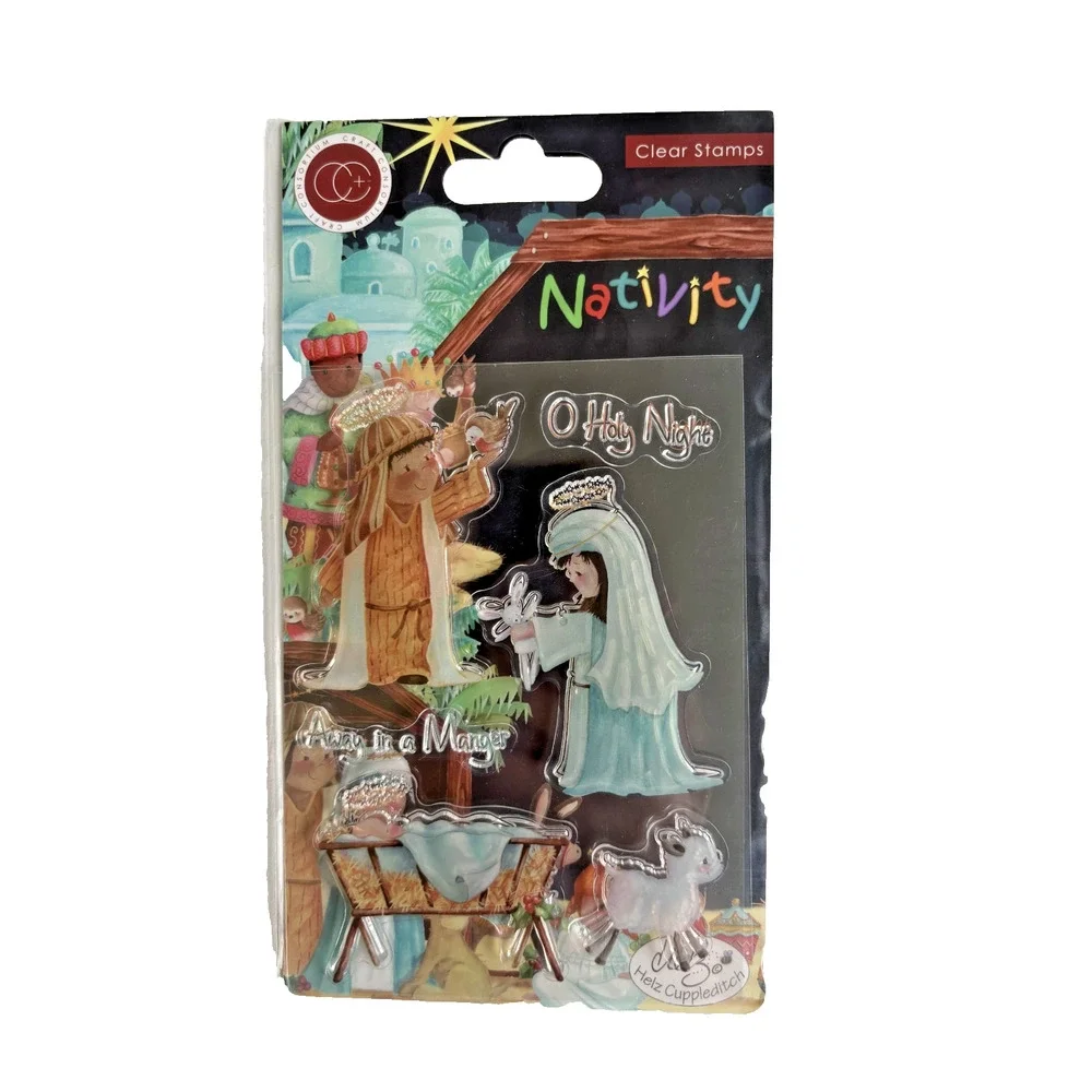 Manger CHRISTMAS Nativity Clear Rubber Stamp Set Craft Consortium CCSTMP047 New